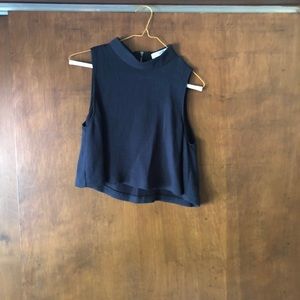 Navy Zara cropped tank top